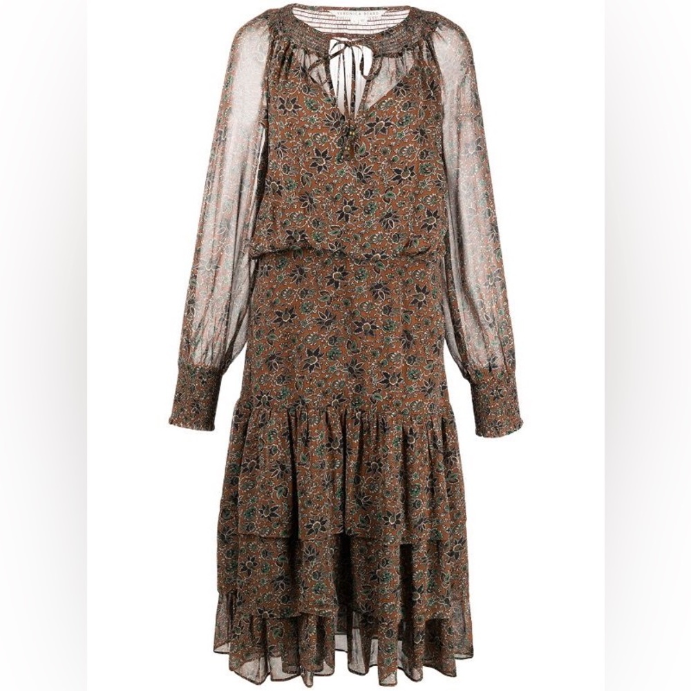 Price Negotiable - VERONICA BEARD Tunis Tiered Paisley-Print Floral Dress Size 6